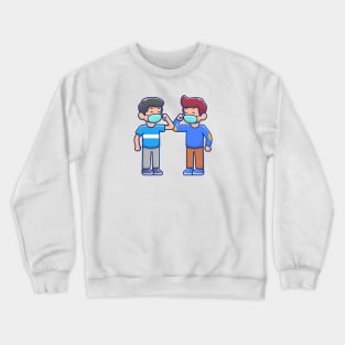 Elbow Bump greeting people cartoon Crewneck Sweatshirt